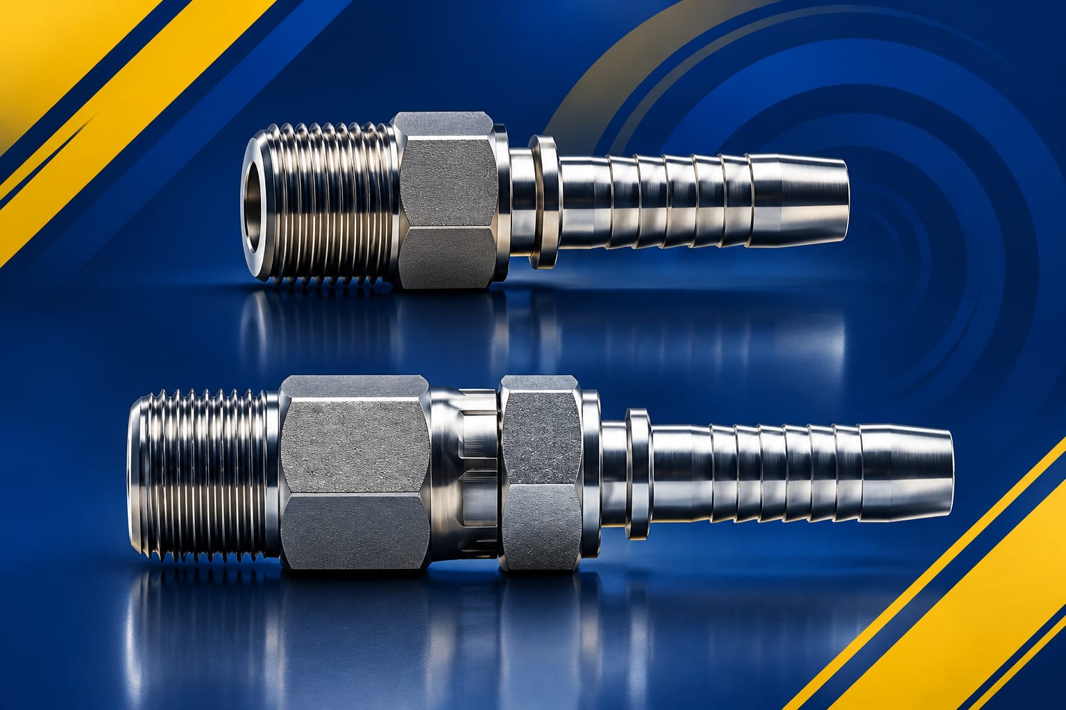 ESPIGA MACHO NPT Y GIRATORIA PARA MANGUERA R1-R2 - R12-4SP - SEHIDRACOM