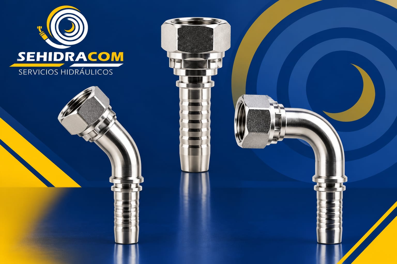 ESPIGA HEMBRA NPSM RECTA, 45° Y 90° PARA MANGUERA R1- R2-R12-4SP - SEHIDRACOM