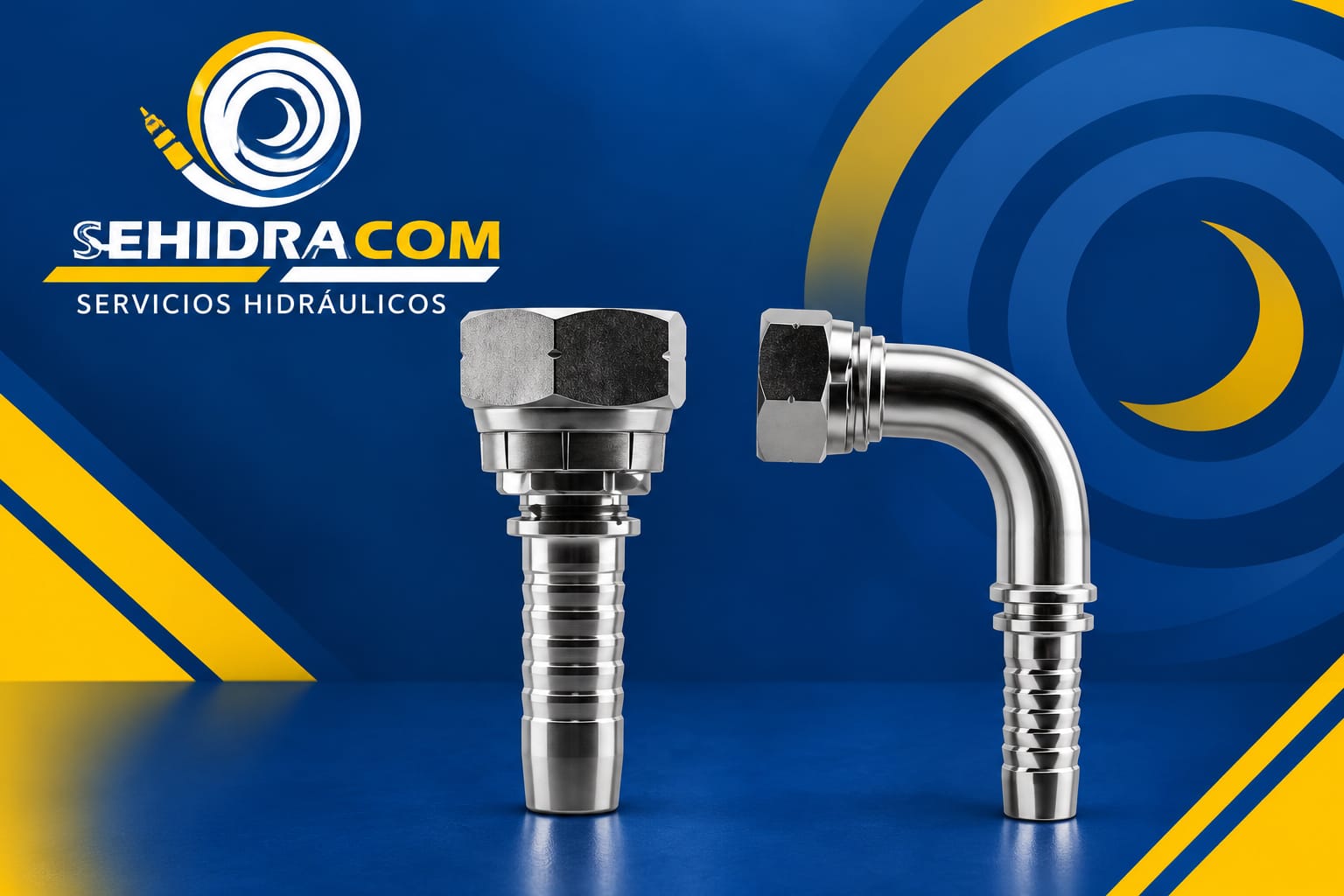 ESPIGA HEMBRA BSP A/PLANO RECTA Y 90° PARA MANGUERA R1 - R2-R12-4SP - SEHIDRACOM